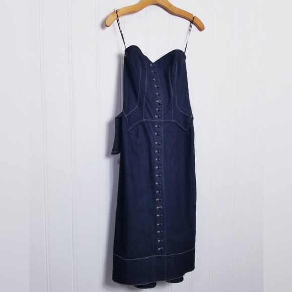 Byron Lars Dresses & Skirts - Byron Lars Bustled Denim Dress